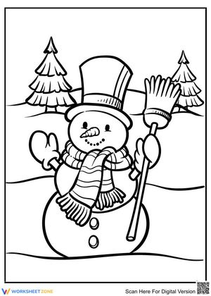 Snowman on winter day