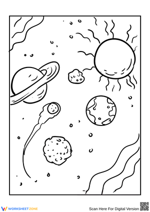 Whimsical Space Scene Illustration