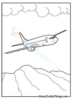Airplane in the Sky Coloring Page