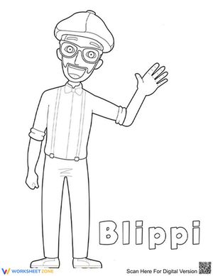 Grade K Blippi Coloring — Printable No-Prep Worksheet
