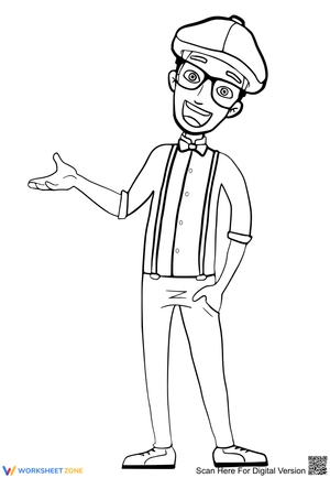 Blippi Coloring Page | Essential Kindergarten Printable