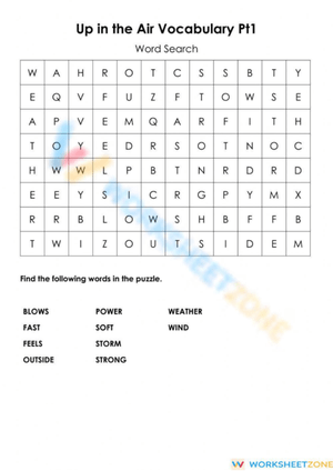 Wordsearch up in the Air