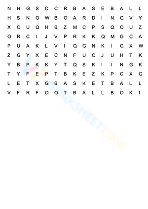 Finding Sports, English as a Second Language Worksheet
