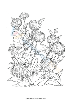 The Girl and Flowers: Nature Scene