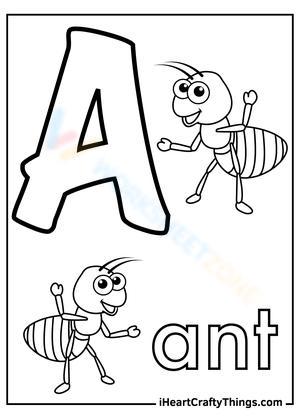 A is for Ant Coloring Page
