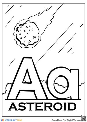 A is for Asteroid Coloring Page