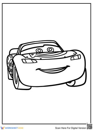Grade K Lightning McQueen Printable Coloring Worksheet
