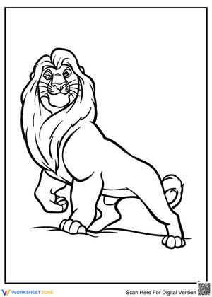 Printable Lion King Coloring Worksheet | Grade K