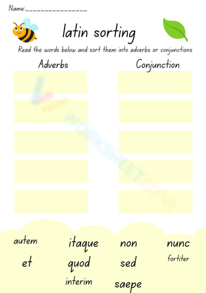 Latin Sorting: Adverbs and Conjunctions