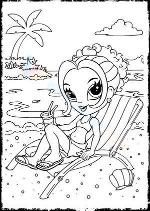 Lisa Frank by the beach