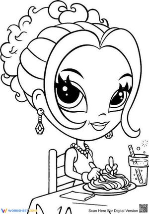 Lisa Frank Pasta Coloring Page | Essential Grade K-2