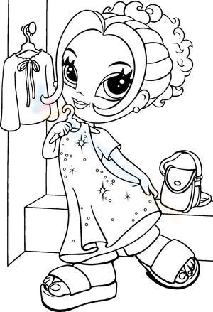 Color The Cute Fashion Girl with Sparkly Dress 
