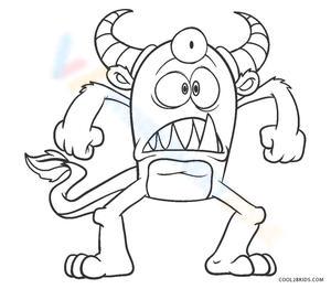 Angry Monster Coloring Page for Kids


