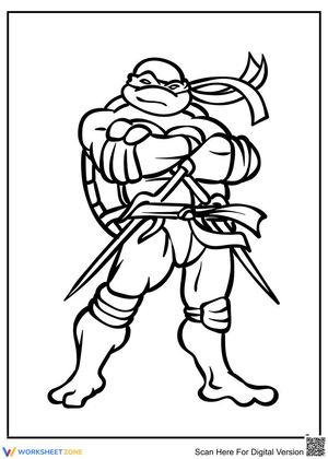 Grade 1 Ninja Turtle — Printable No-Prep Worksheet