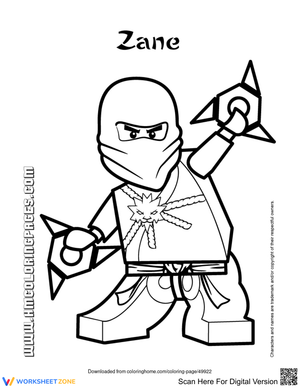 Grade K-5 Zane Ninjago — Printable No-Prep Coloring Page