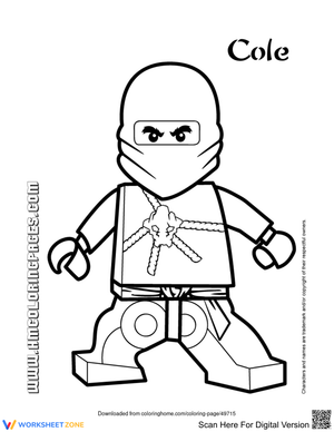 Printable Cole Ninjago Coloring Page | Grade K