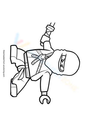 Lego Ninja With Sword Coloring Page