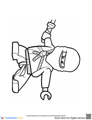 Lego Ninja With Sword Coloring Page
