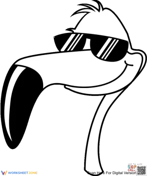 Cool Flamingo Portrait Worksheet