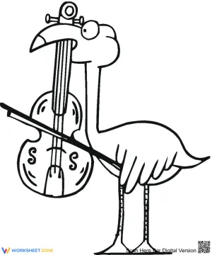 Flamingo Playing Violin Worksheet
