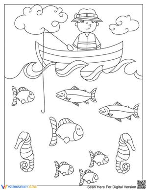 Ocean Fishing Coloring Page | Essential K-5 Printable