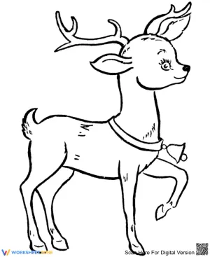 Adorable Christmas Reindeer Coloring