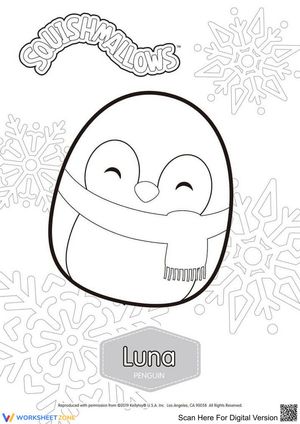 Cozy Luna Penguin Coloring Page
