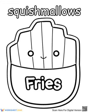Adorable Squishmallows Fries Coloring Page