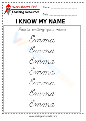 Practice Writing Your Name - Emma
