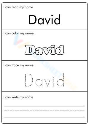 Name Tracing Worksheet - David