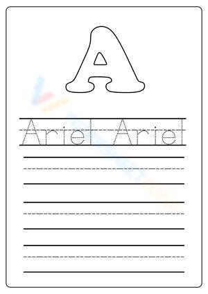 Name Tracing: Ariel Worksheet