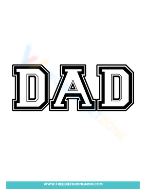 Cursive Bubble Letter DAD