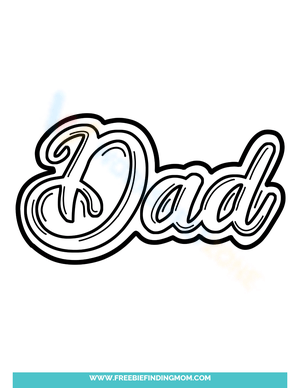 DAD in Bubble Letter for Crafts