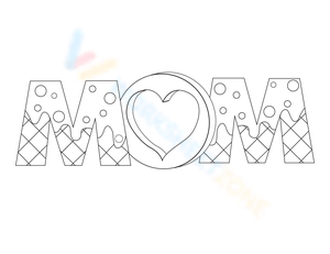 MOM in Bubble Letters