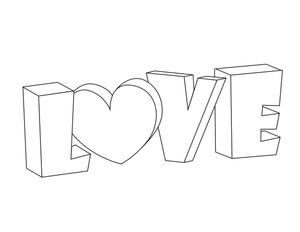 LOVE Bubble Letters Template | Printable Kindergarten