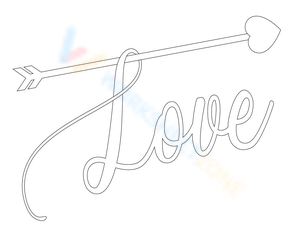 LOVE cursive bubble letter