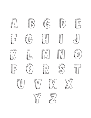 Printable A-Z Bubble Letters Worksheet | Grade K-2 ELA