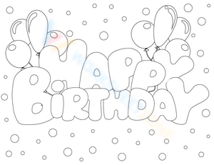 HAPPY BIRTHDAY in bubble letters