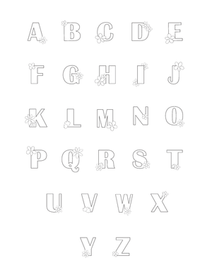 Flower Bubble Letters Alphabet | Printable Kindergarten