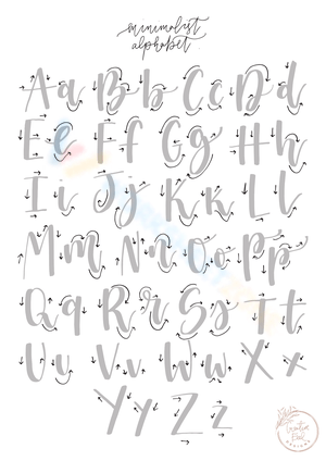 Cursive Letters Chart for Handwriting Practice 
