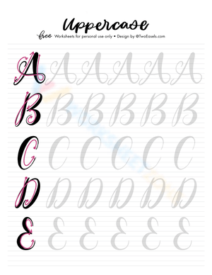 Free Printable Uppercase Cursive Worksheets
