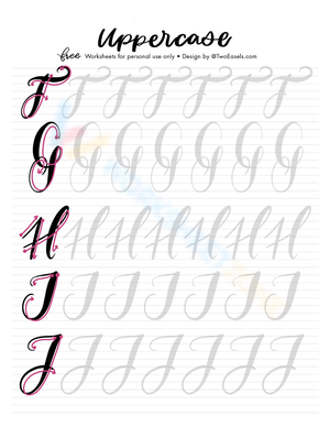 Cursive Uppercase Letters Practice Worksheet