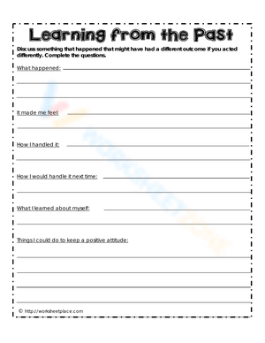 Learning from the Past Worksheet for Self-Reflection