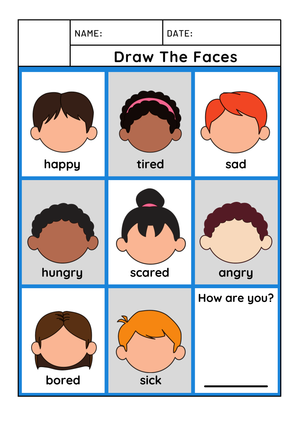 Draw the Faces: Expressing Emotions Worksheet