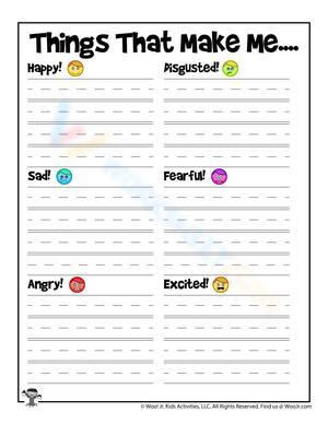 Things That Make Me... Worksheet for Self-Reflection