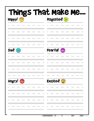 Things That Make Me... Worksheet for Self-Reflection