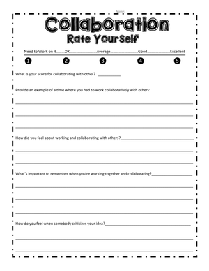 Self-Assessment: Rate Yourself Worksheet