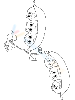 Funny Peas in a Pod Emotions Coloring Sheet