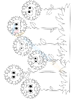 Sunflower Emotions Coloring Page
