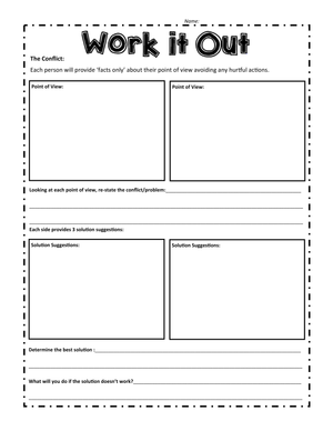 Problem Solving: Work It Out Worksheet